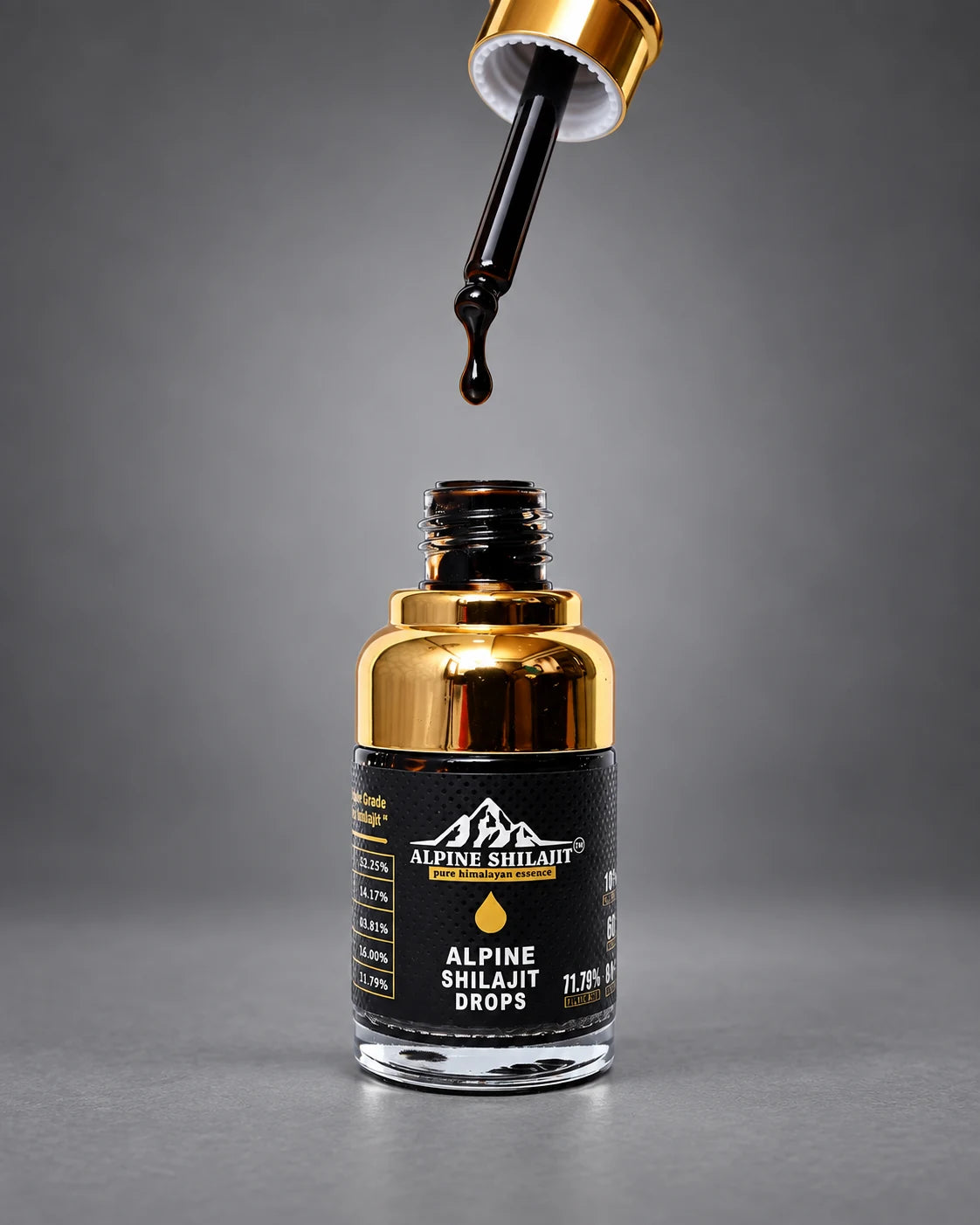 Shilajit drops applicator presentation